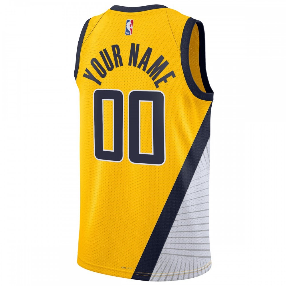 Indiana Pacers Jordan Brand Unisex 2022/23 Swingman Custom Jersey - Statement Edition - Yellow-Pro Kit Vault | Brand New 26/27 Sports Jerseys